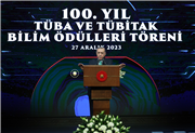 100. YIL TÜBİTAK VE TÜBA BİLİM ÖDÜLLERİ TÖRENİ’NDE PROF. DR. SERVET ALTAY’A ÖDÜL