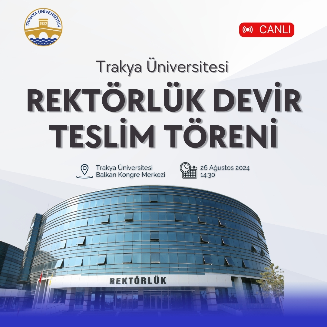 REKTÖRLÜK DEVİR TESLİM TÖRENİ YOUTUBE KANALIMIZDA CANLI YAYINDA