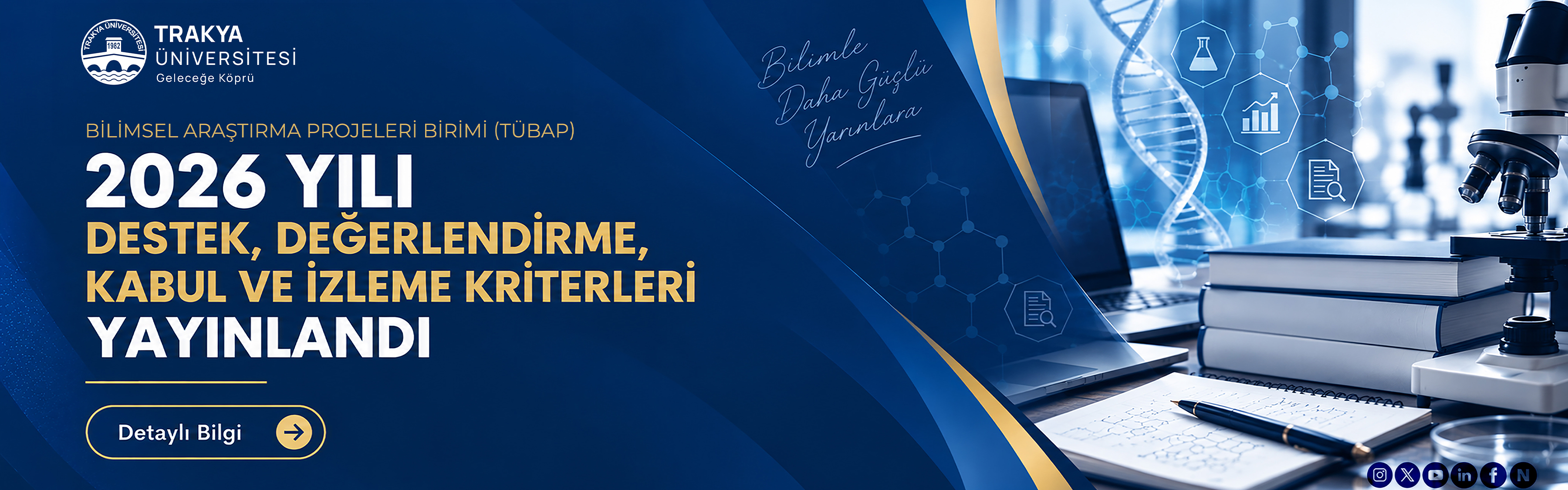 2026 Yılı Bilimsel Araştırma Projeleri Destek, Değerlendirme, Kabul ve İzleme Kr